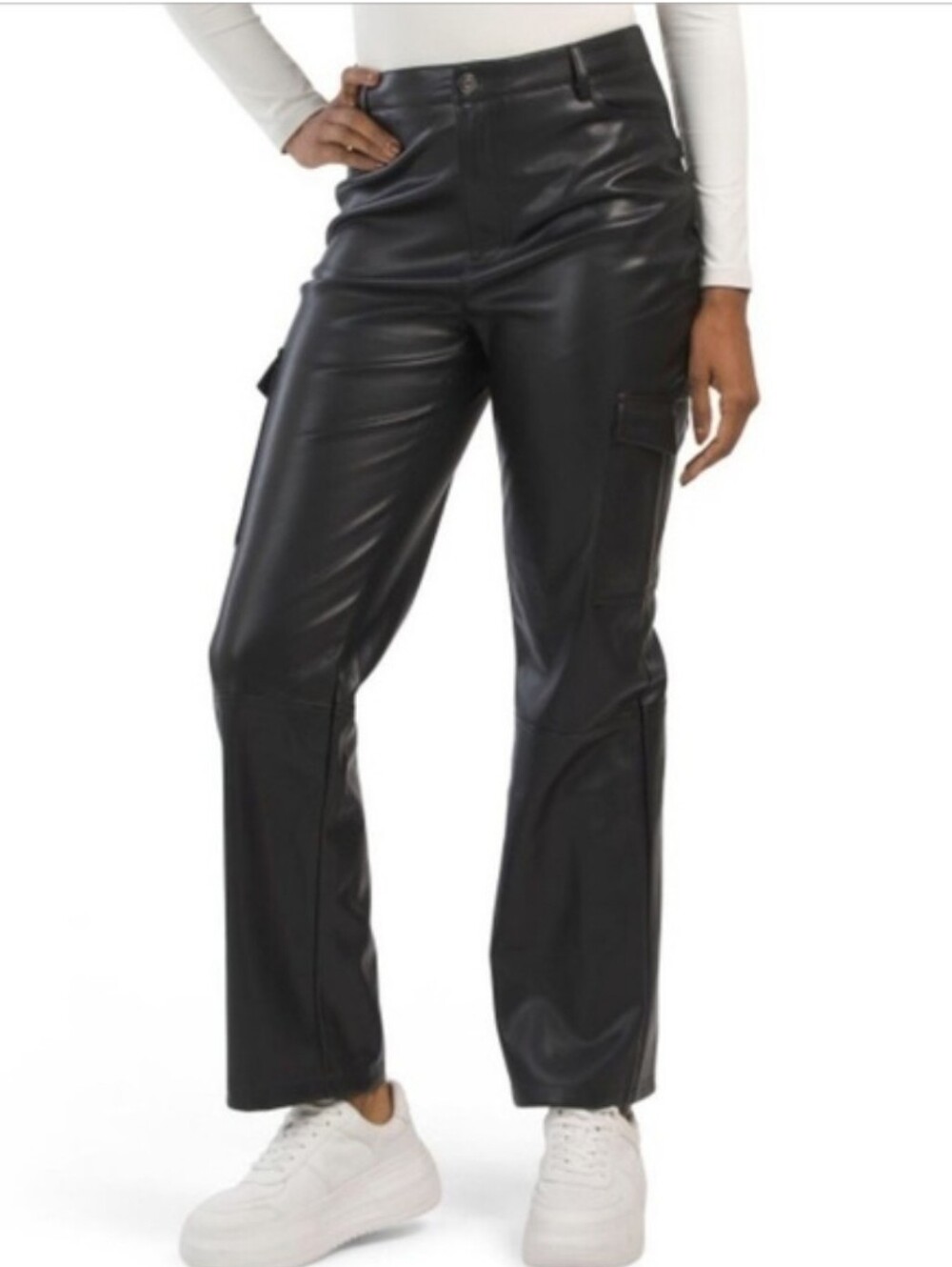 Bagatelle Black Faux Leather Cargo Black Sz 16 NWOT Retail $84